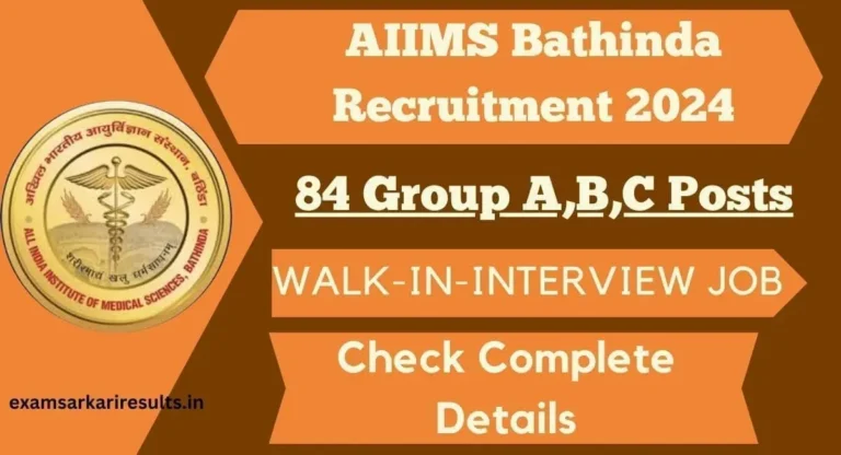 AIIMS Bathinda Recruitment 2024,