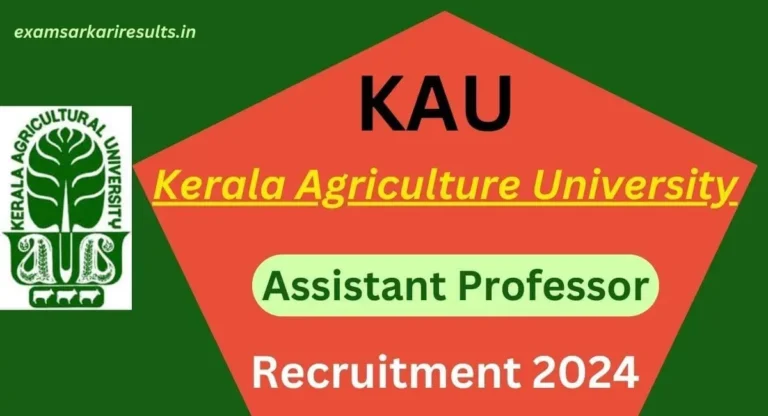 KAU Recruitment 2024