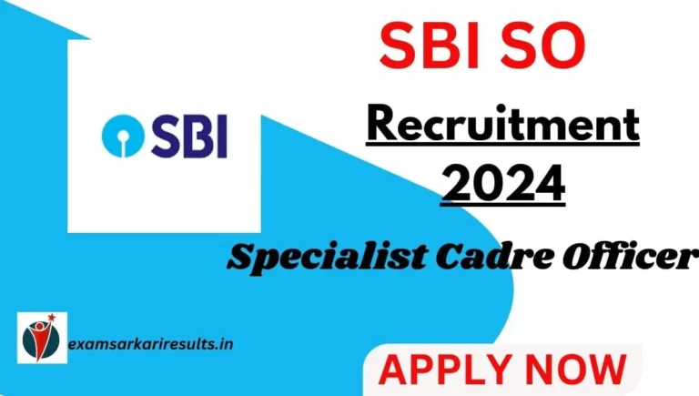 SBI SO Recruitment 2024